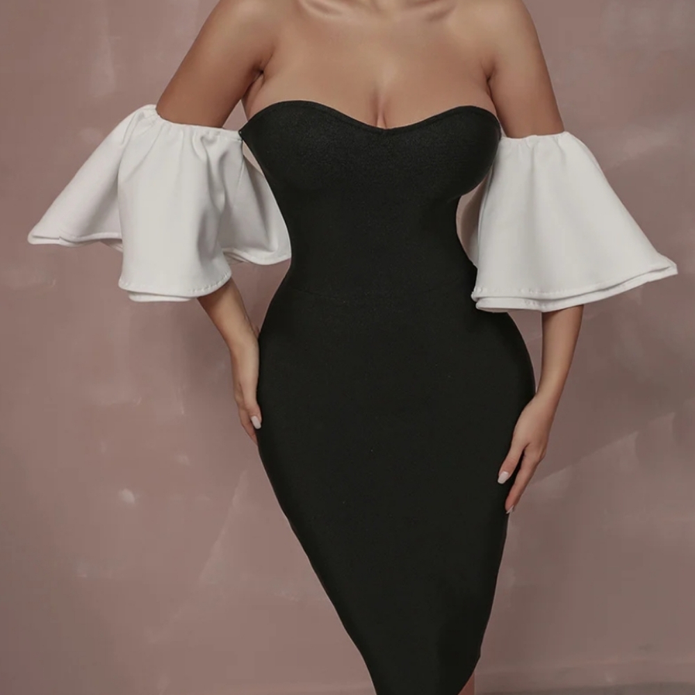 Tiglily sexy and classic dress black and white